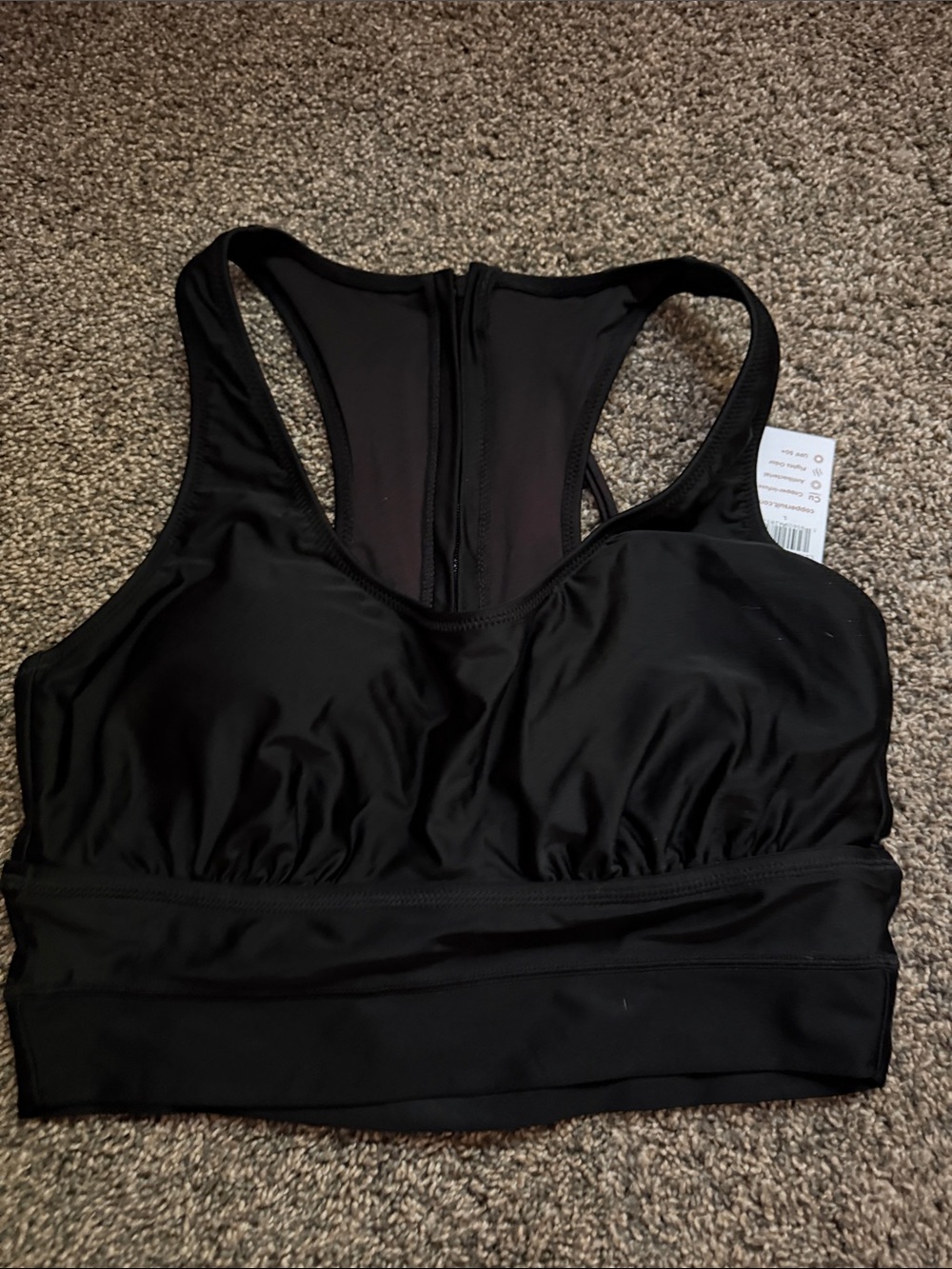 Women's Black Racerback Swim Sports Bra